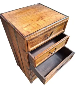 Pamono Antique Wood Travel Chest of Drawers with Metal Finish, 1900 Best