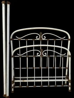 Pamono Antique Wrought Iron and White Brass Bed, 1900 Best