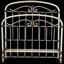 Pamono Antique Wrought Iron and White Brass Bed, 1900 Best