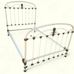 Pamono Antique Wrought Iron and White Brass Bed, 1900 Best