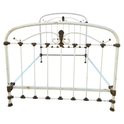 Pamono Antique Wrought Iron and White Brass Bed, 1900 Best