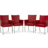 Pamono ARC-E Chairs in Red Leather by Bert Plantagie, Set of 4 New