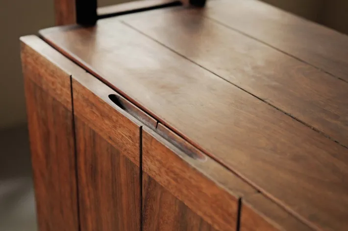 Pamono Architect-Designed Mahogany Secretary Desk, 1980s New