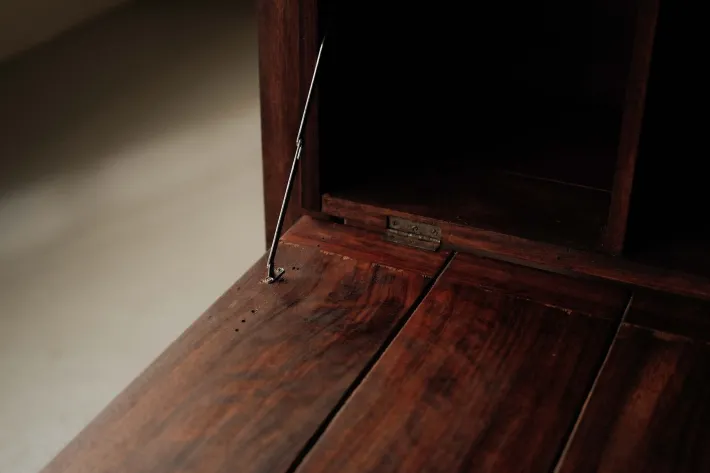 Pamono Architect-Designed Mahogany Secretary Desk, 1980s New