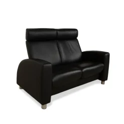 Pamono Arion 2-Seater Sofa and Armchair in Black Leather from Stressless, Set of 2 Clearance