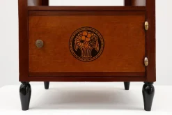 Pamono Art Deco Arched Side Table with Storage Unit and Black Marble Top, France, 1920s Clearance