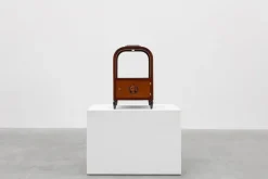 Pamono Art Deco Arched Side Table with Storage Unit and Black Marble Top, France, 1920s Clearance