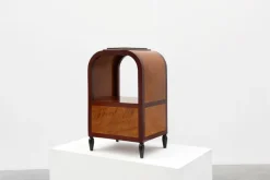 Pamono Art Deco Arched Side Table with Storage Unit and Black Marble Top, France, 1920s Clearance