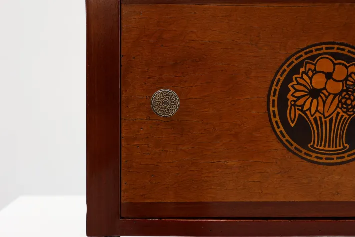 Pamono Art Deco Arched Side Table with Storage Unit and Black Marble Top, France, 1920s Clearance