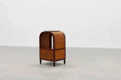 Pamono Art Deco Arched Side Table with Storage Unit and Black Marble Top, France, 1920s Clearance