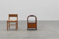 Pamono Art Deco Arched Side Table with Storage Unit and Black Marble Top, France, 1920s Clearance