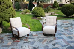 Pamono Art Deco Armchairs and Table, 1920s, Set of 3 Sale