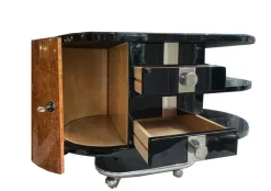 Pamono Art Deco Bar Cart or Side Table on Wheels, 1920s-1940s Hot