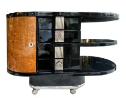 Pamono Art Deco Bar Cart or Side Table on Wheels, 1920s-1940s Hot
