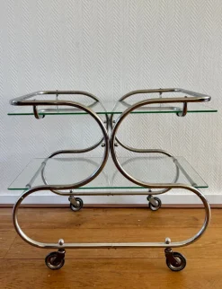 Pamono Art Deco Bauhaus Chromed Bar Cart by Willem Hendrik Gispen Online
