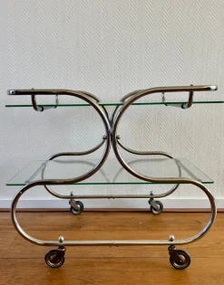 Pamono Art Deco Bauhaus Chromed Bar Cart by Willem Hendrik Gispen Online