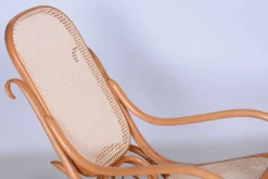 Pamono Art Deco Beech Rocking Chair with Footrest attributed to Thonet, Czech, 1920s Best