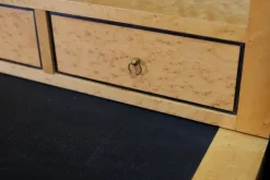 Pamono Art Deco Black Lacquer Half Moon Office Secretary, 1950s Hot