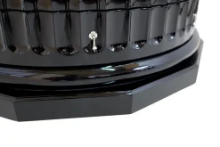 Pamono Art Deco Black Lacquer Half Moon Office Secretary, 1950s Hot