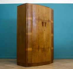 Pamono Art Deco British Burr Walnut Wardrobe, 1930s Discount