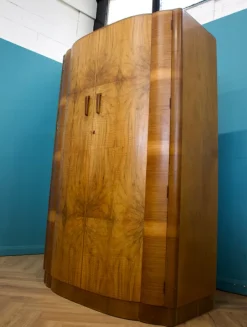 Pamono Art Deco British Burr Walnut Wardrobe, 1930s Discount