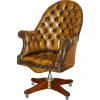 Pamono Art Deco Brown Leather Chesterfield Chair, 1920s Online