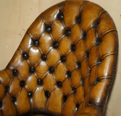 Pamono Art Deco Brown Leather Chesterfield Chair, 1920s Online