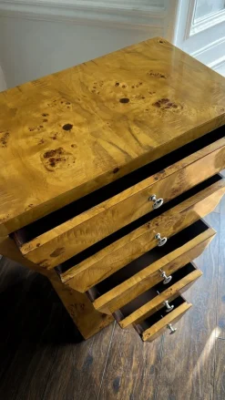 Pamono Art Deco Burl Commode or Console