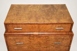 Pamono Art Deco Burr Elm and Walnut Chest of Drawers, 1930 Hot