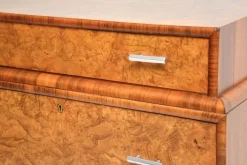 Pamono Art Deco Burr Elm and Walnut Chest of Drawers, 1930 Hot