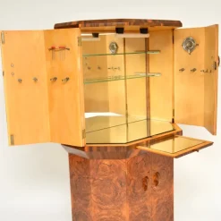 Pamono Art Deco Burr Walnut Cocktail Cabinet, 1930s Sale