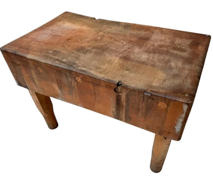 Pamono Art Deco Butcher's Block Table, 1970s New