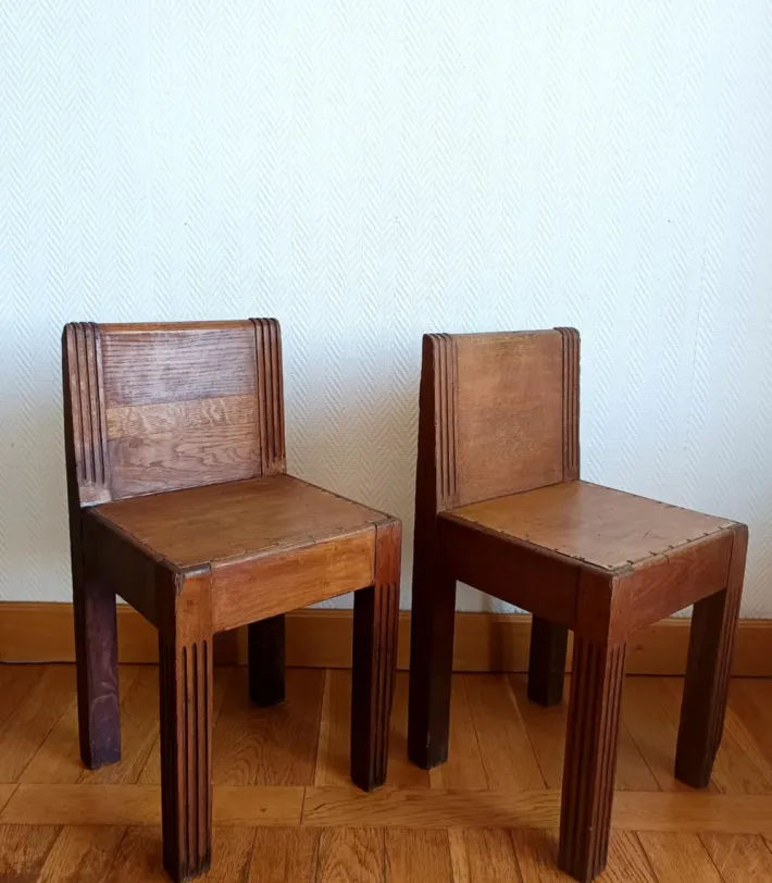 Pamono Art Deco Childrens Chairs, 1940s, Set of 2