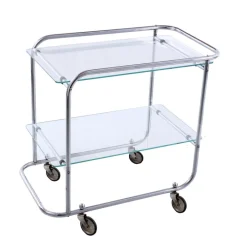 Pamono Art Deco Chrome and Glass Trolley Cart from Gispen, 1930s Outlet