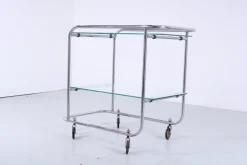 Pamono Art Deco Chrome and Glass Trolley Cart from Gispen, 1930s Outlet