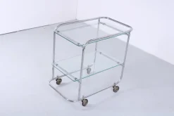 Pamono Art Deco Chrome and Glass Trolley Cart from Gispen, 1930s Outlet