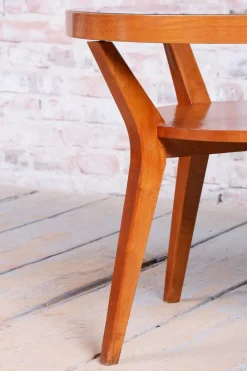Pamono Art Deco Coffee Table in Oak by Koželka and Kropáček, 1940s