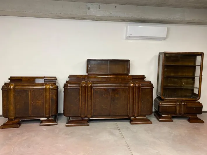 Pamono Art Deco Dining Room Set, 1930s, Set of 3