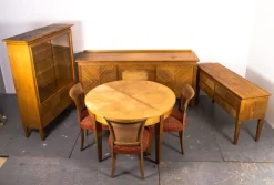 Pamono Art Deco Dining Table and Chairs by Bruno Poul for Veb Werkstätten, 1935s, Set of 10 Discount