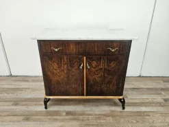 Pamono Art Deco Dressing Table in Mahogany Burl with White Marble Top, 1950 Discount