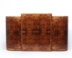 Pamono Art Deco English Figured Walnut Sideboard, 1930s