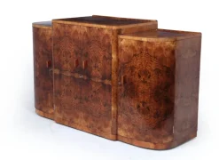 Pamono Art Deco English Figured Walnut Sideboard, 1930s