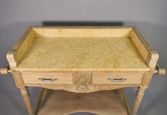 Pamono Art Deco French Bleached Oak Washstand, 1920s New