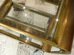 Pamono Art Deco French Brass and Glass Bar Cart Best