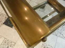 Pamono Art Deco French Brass and Glass Bar Cart Best