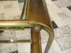 Pamono Art Deco French Brass and Glass Bar Cart Best