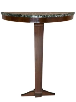 Pamono Art Deco French Wood and with Marble Top Demi Lune Console Table, 1930s Clearance