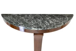 Pamono Art Deco French Wood and with Marble Top Demi Lune Console Table, 1930s Clearance