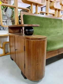 Pamono Art Deco Green Velvet Sofa Sale