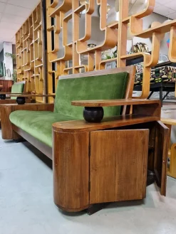 Pamono Art Deco Green Velvet Sofa Sale